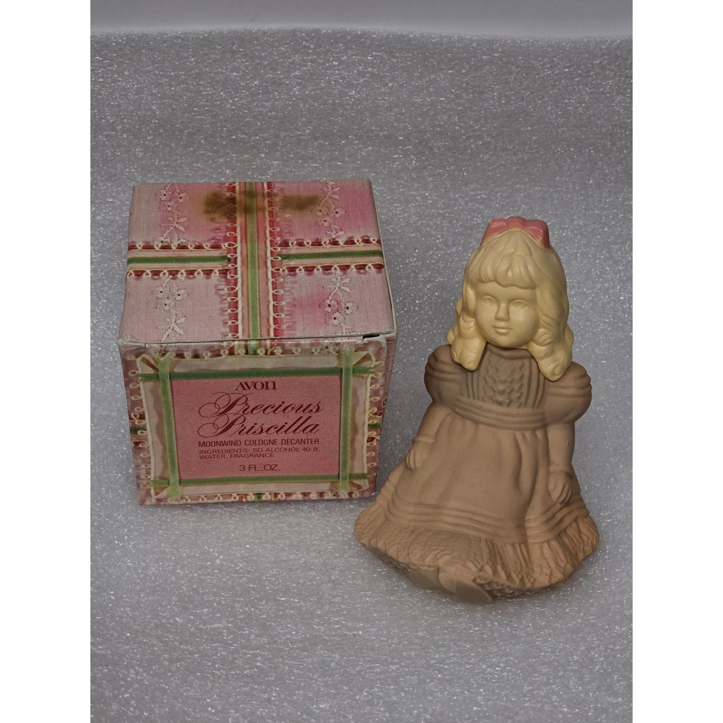 Vintage Avon Precious Priscilla Moonwind Cologne Decanter Collectible Figurine