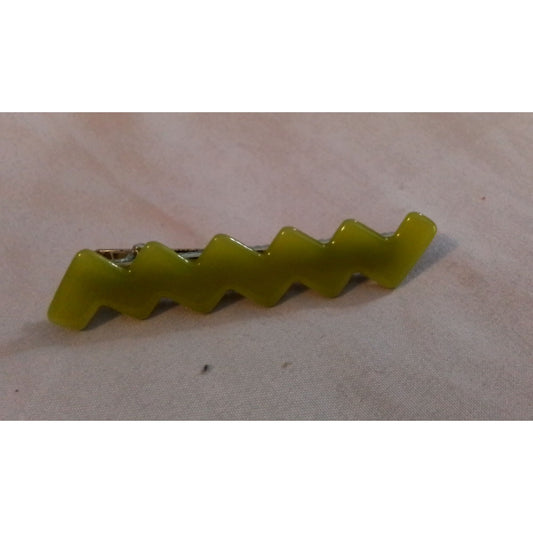 Vintage Zigzag Green Hair Clip Barrette For Women & Girls