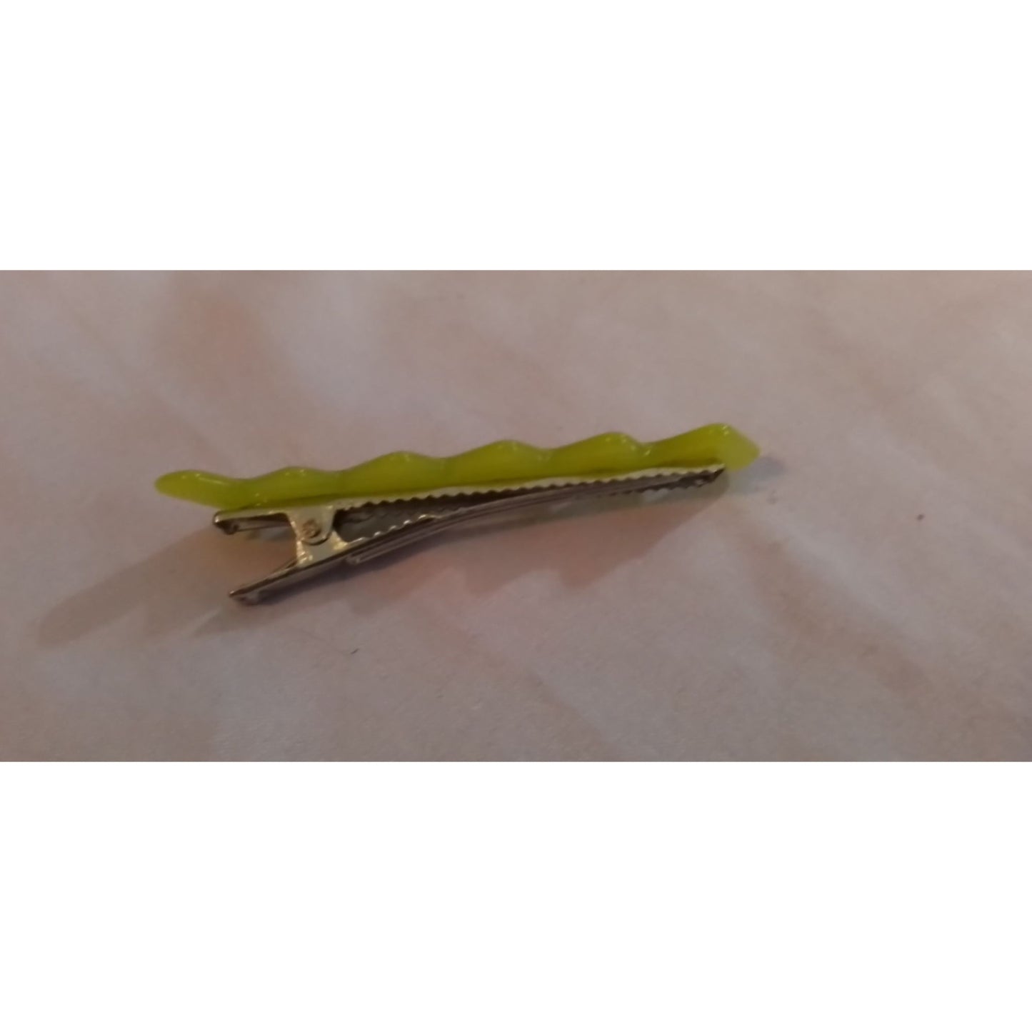 Vintage Zigzag Green Hair Clip Barrette For Women & Girls