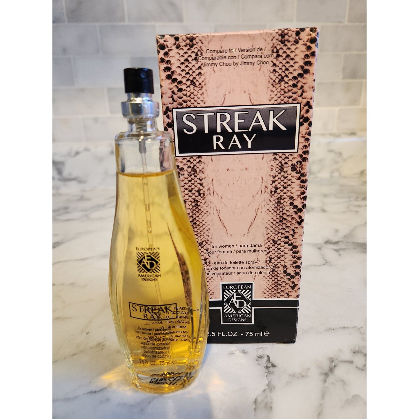 Streak Ray Eau De Toilette Perfume Spray For Women European American Designs 2.5