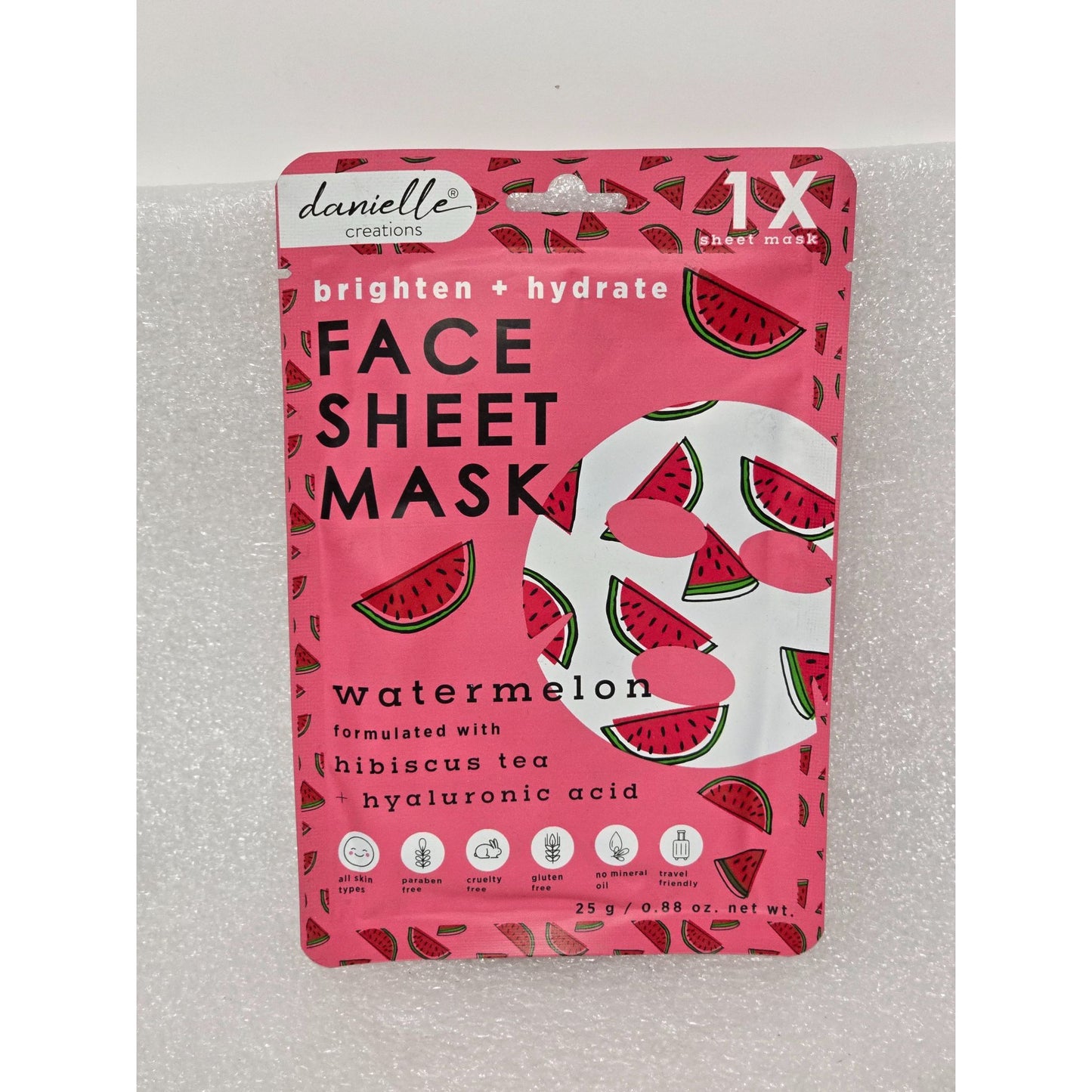 Danielle Creations Face Sheet Mask Watermelon Hibiscus Tea & Hyaluronic Acid