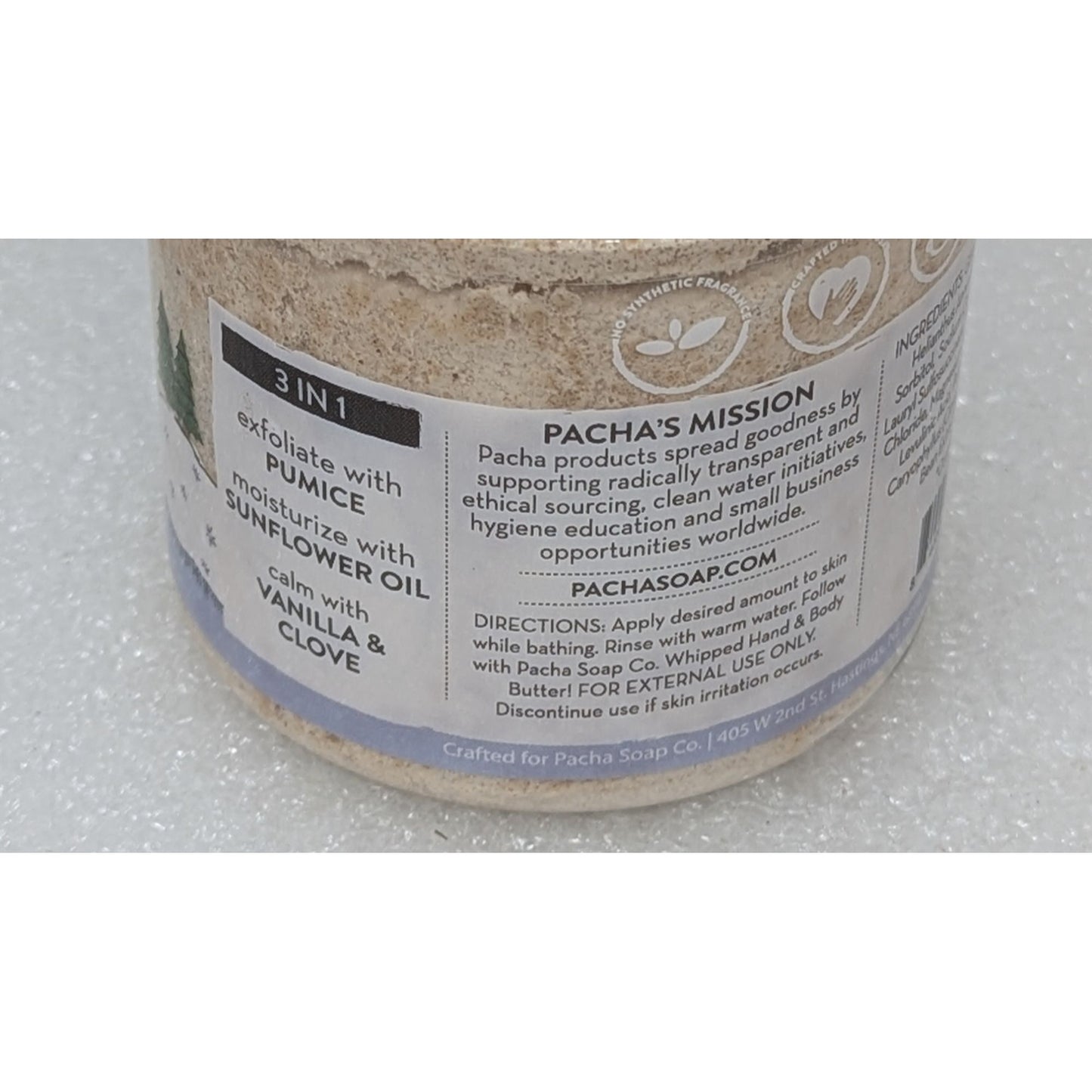 Pacha Soap Co. Whipped Soap + Scrub With Sugar & Spice Vanilla & Clove