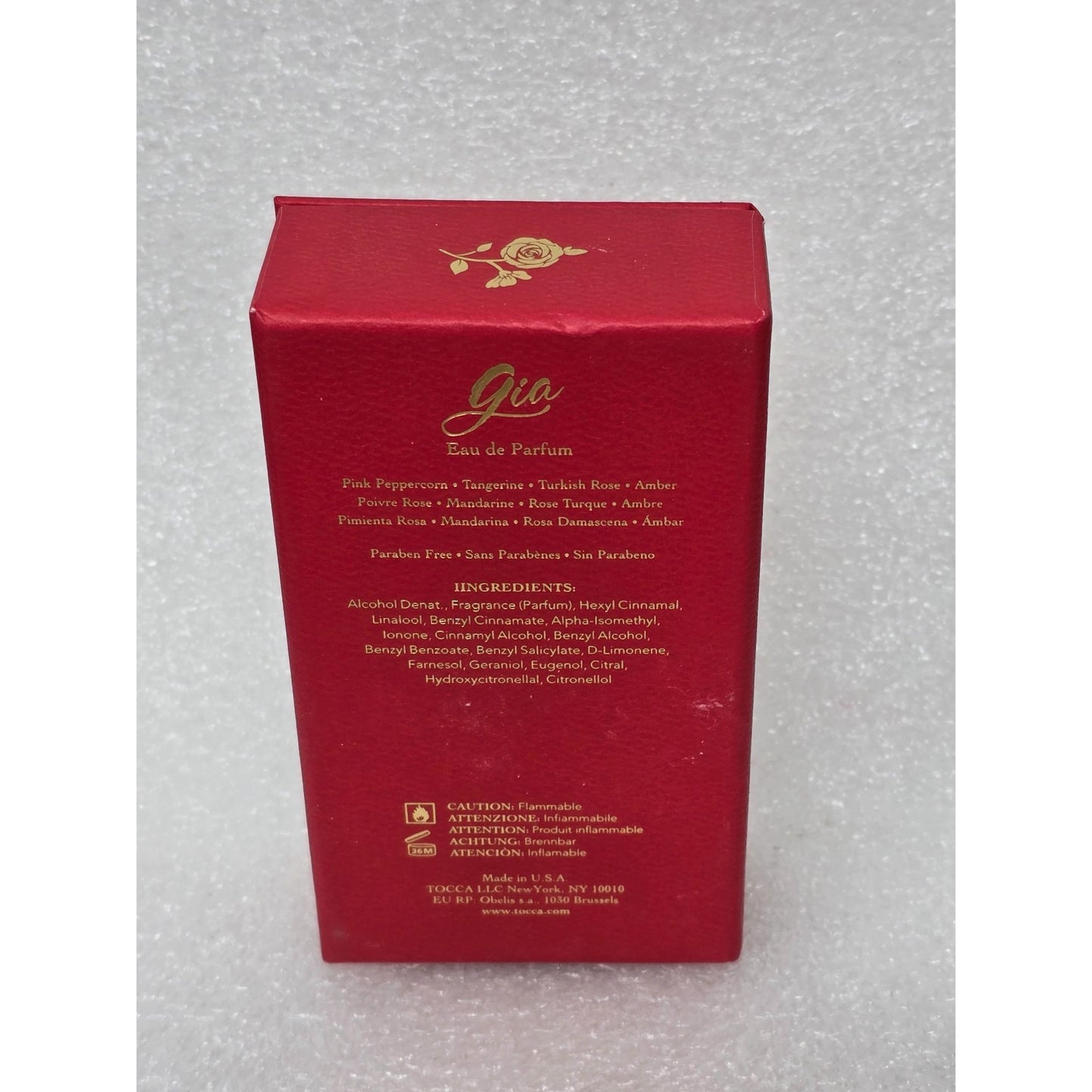Tocca Gia Eau De Parfum 20ml Travel Fragrance Spray Pink Peppercorn Tangerine