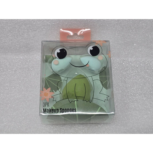 3Pk Latex-Free Frog-Themed Makeup Sponges For Wet Or Dry Application