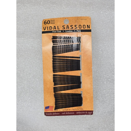 Vintage Vidal Sassoon 60-Piece Black Bobby Pins VS17101 Made In USA