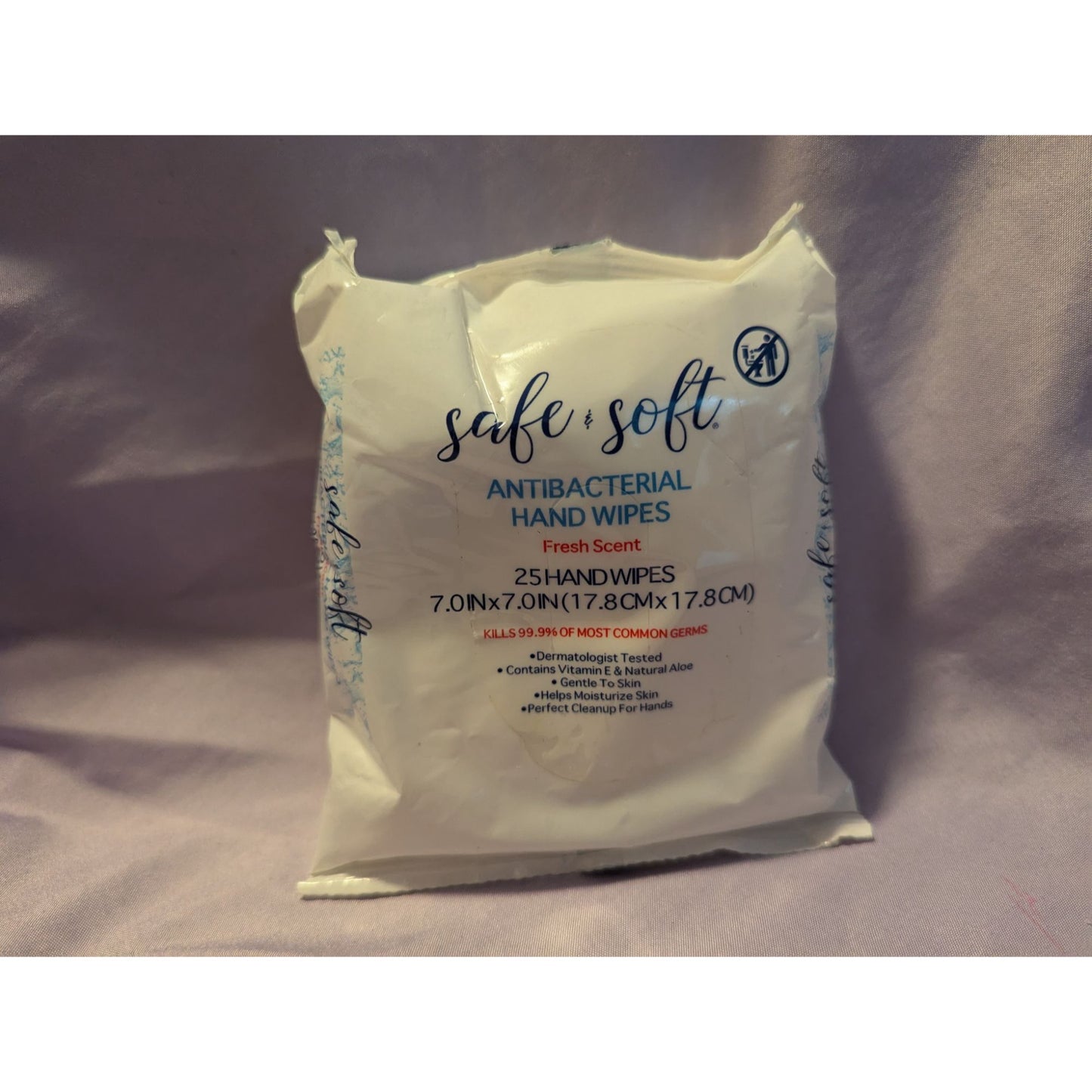 Safe & Soft Antibacterial Hand Wipes Fresh Scent Pack Of 25