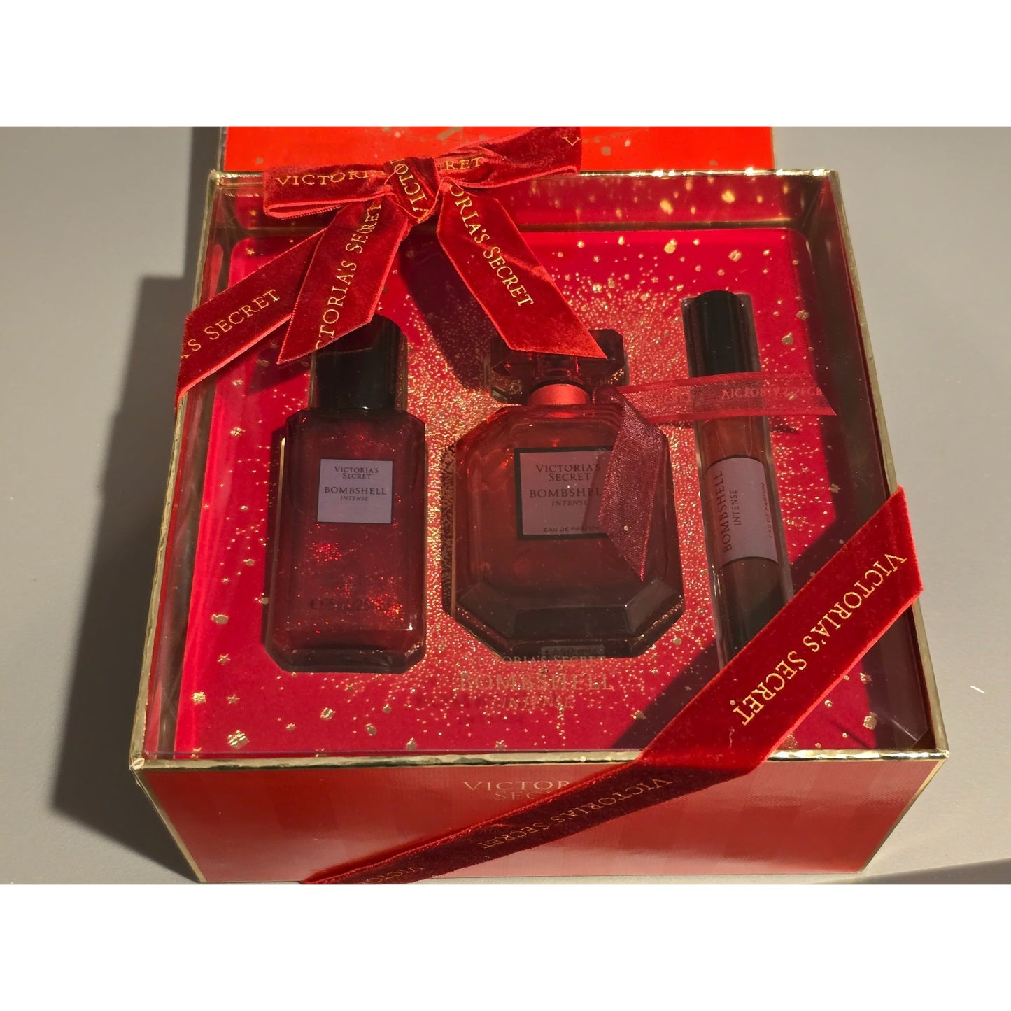 Victorias Secret Bombshell Intense Perfume Gift Set Rollerball Shimmer Fragrance