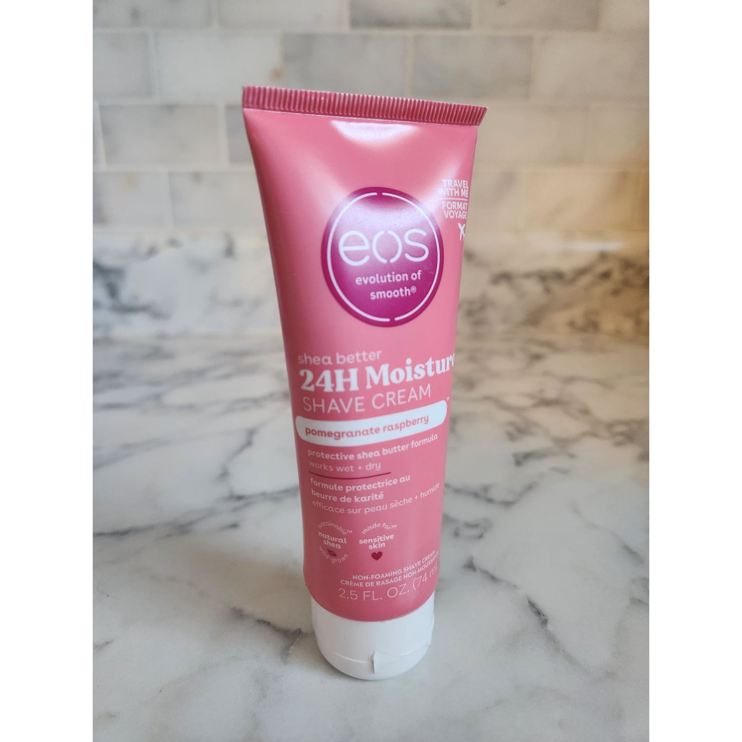 Eos Shea Better 24H Moisture Shave Cream Pomegranate Raspberry 2.5 Fl Oz Shaving