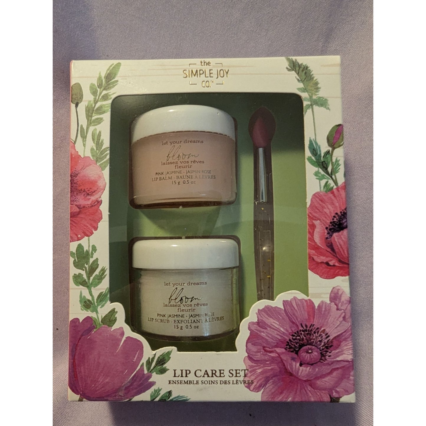 The Simple Joy Co. Floral Lip Care Set With Lip Balm & Lip Scrub