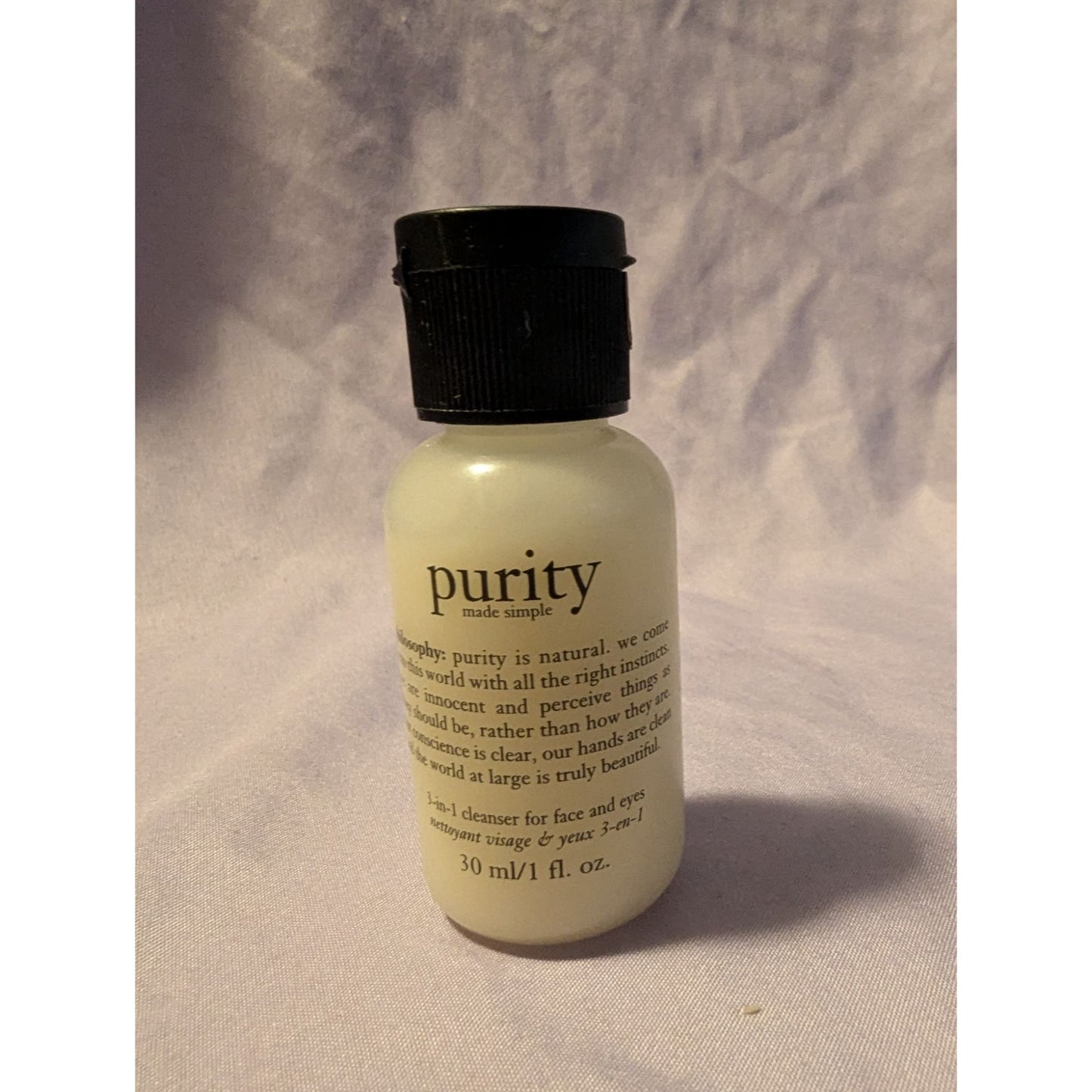 Philosophy Purity Made Simple Cleanser 1 Oz. Travel Size Gentle For Face & Eyes