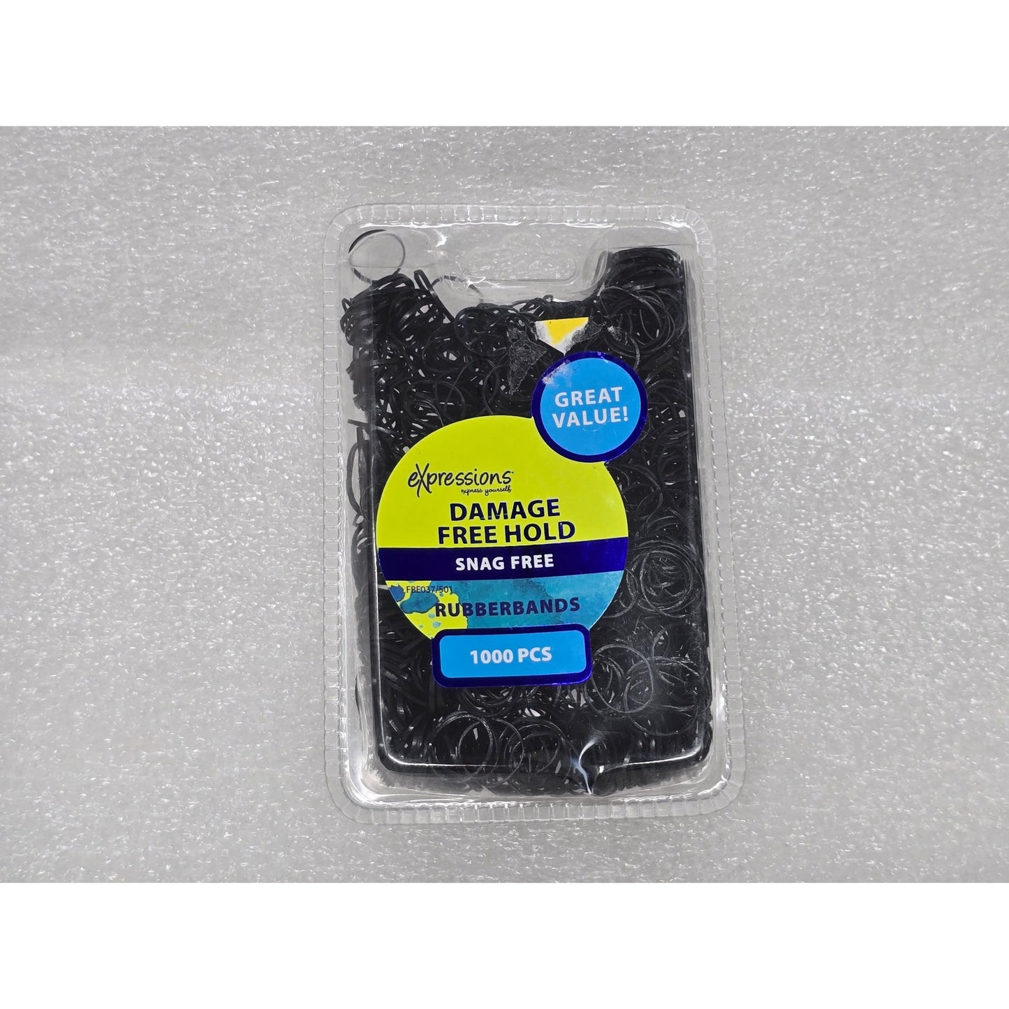 Expressions Damage Free Hold Black Rubber Bands Snag Free 1000 Piece Pack