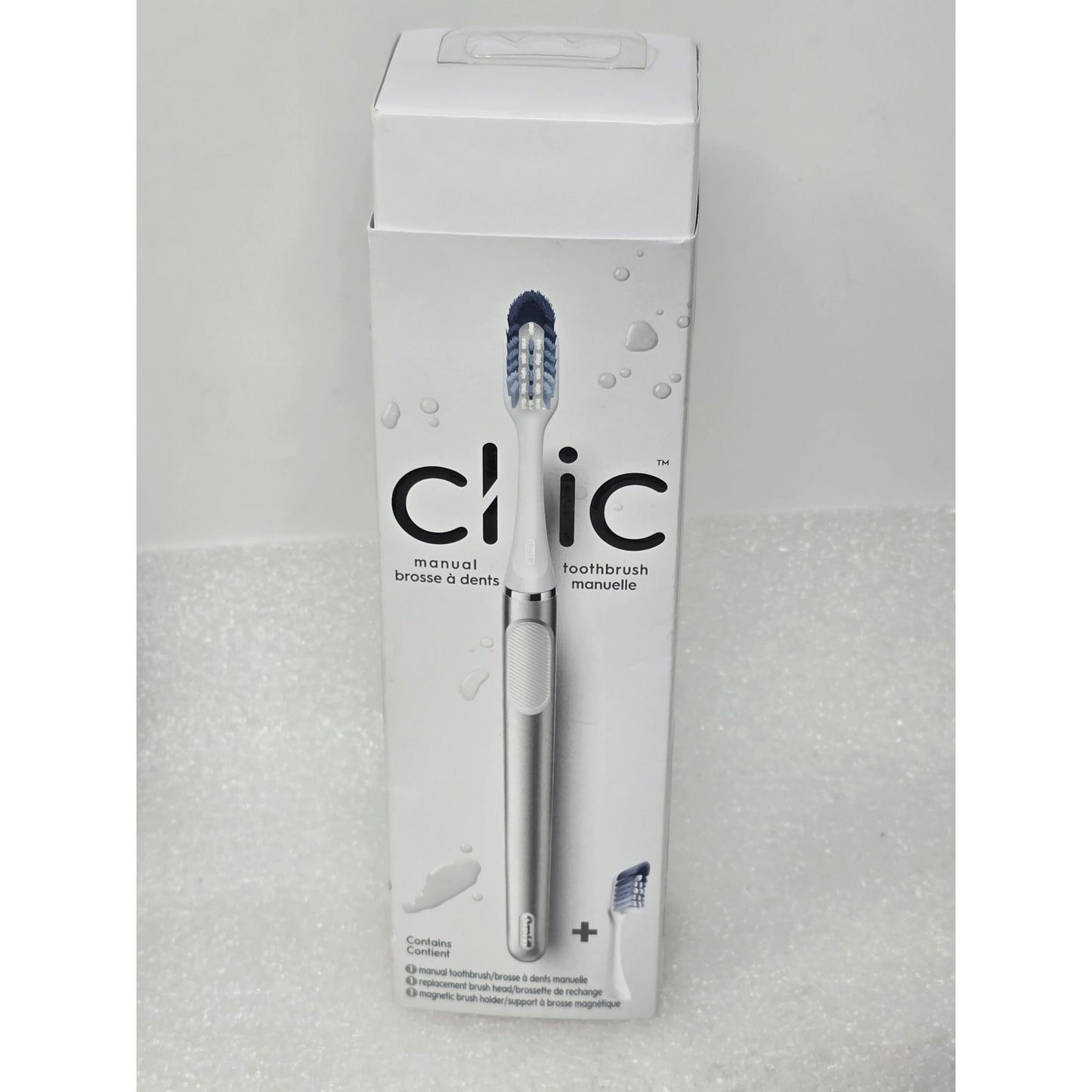 Oral-B Clic Manual Toothbrush With Magnetic Holder & Replacement Brush Head
