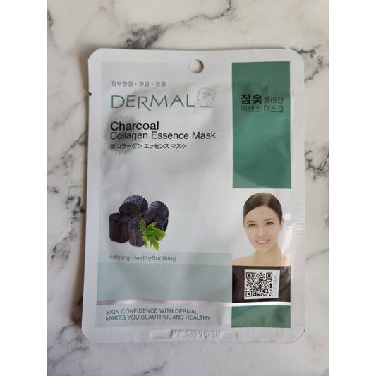 Dermal Charcoal Collagen Essence Mask For Skin Refining & Soothing