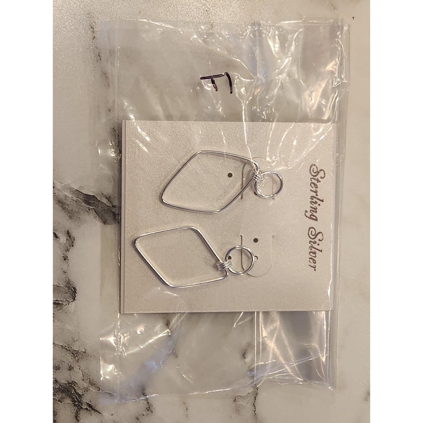 Sterling Silver Geometric Dangle Earrings For Women