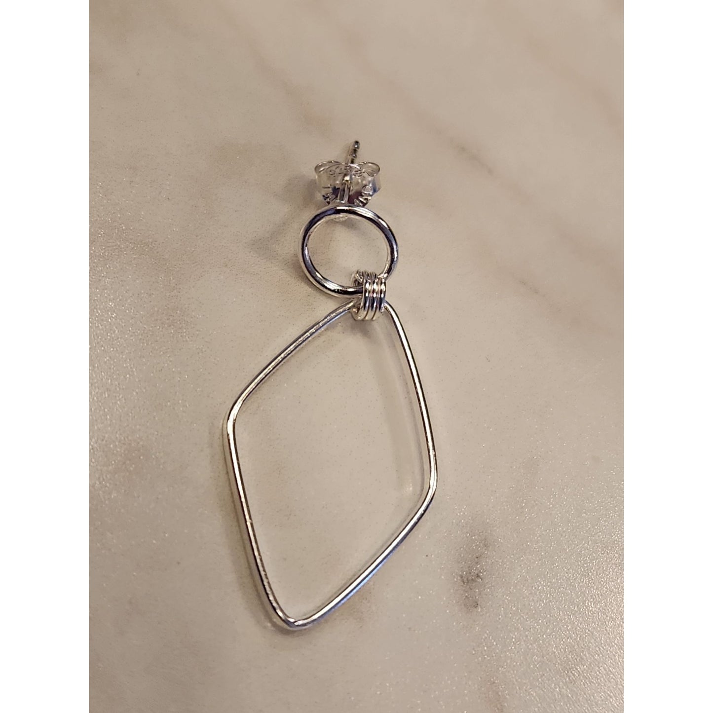 Sterling Silver Geometric Dangle Earrings For Women