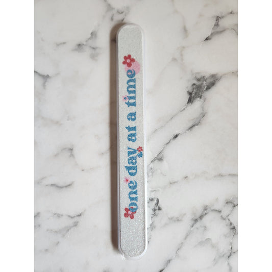 Diamond Cosmetics Nail File With "One Day At A Time" Design