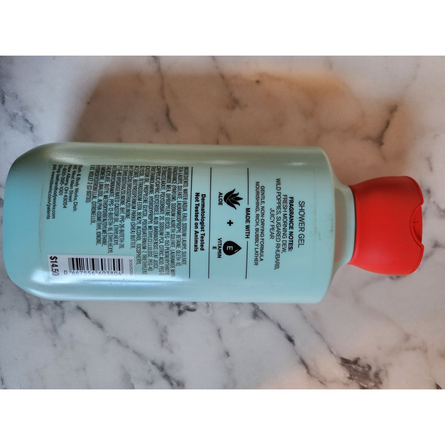 Poppy By Bath & Body Works Shower Gel With Aloe & Vitamin E 10 Oz Rhubarb & Pear