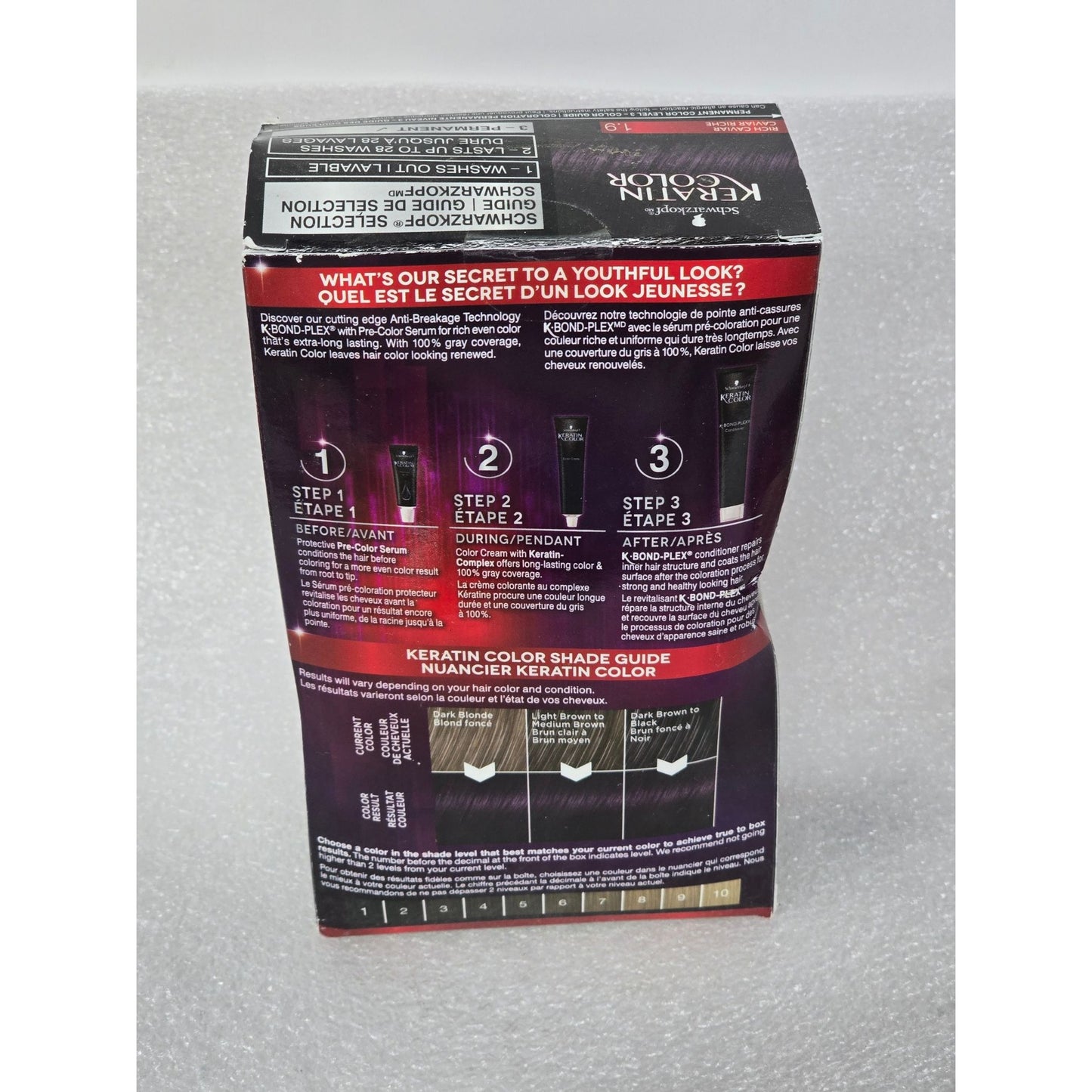 Schwarzkopf Keratin Color Permanent Hair Dye 1.9 Rich Caviar Anti-Breakage