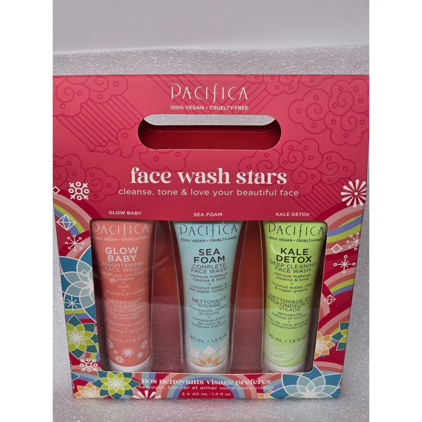 Pacifica Face Wash Stars Set Sea Foam Kale Detox Glow Baby Brightening