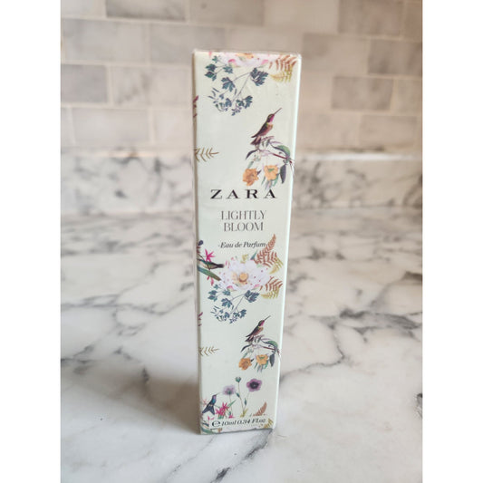 Zara Lightly Bloom Eau De Parfum Perfume .34 oz Sealed Floral Print Box