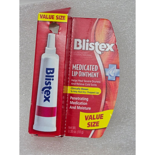 Blistex Medicated Lip Ointment Value Size 0.35 Oz 10g Cold Sore & Dryness Relief
