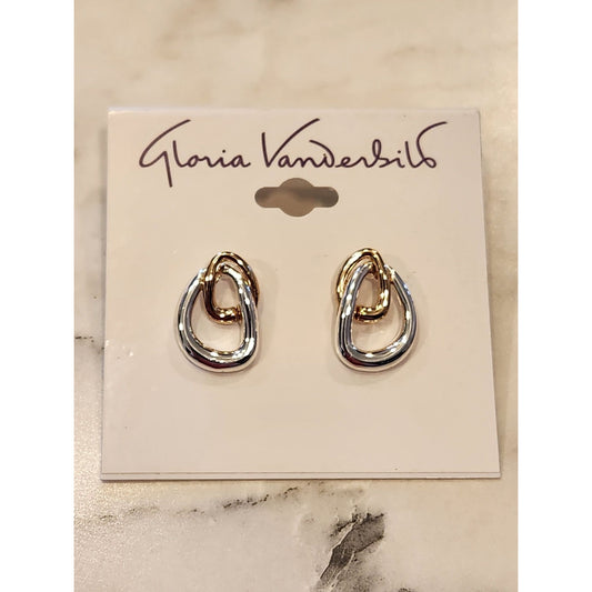 Gold & Silver Tone Drop Earrings By Gloria Vanderbilt