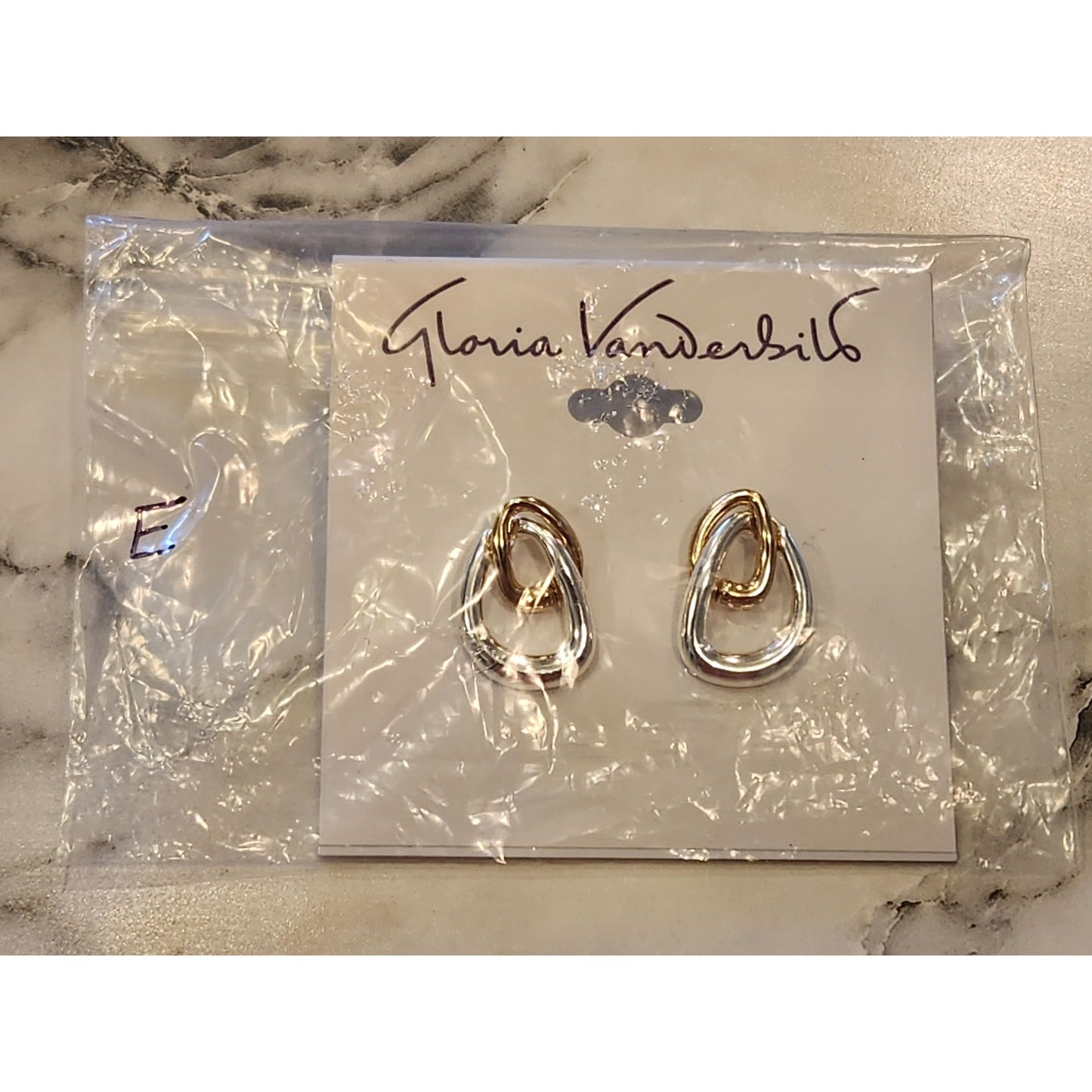 Gold & Silver Tone Drop Earrings By Gloria Vanderbilt
