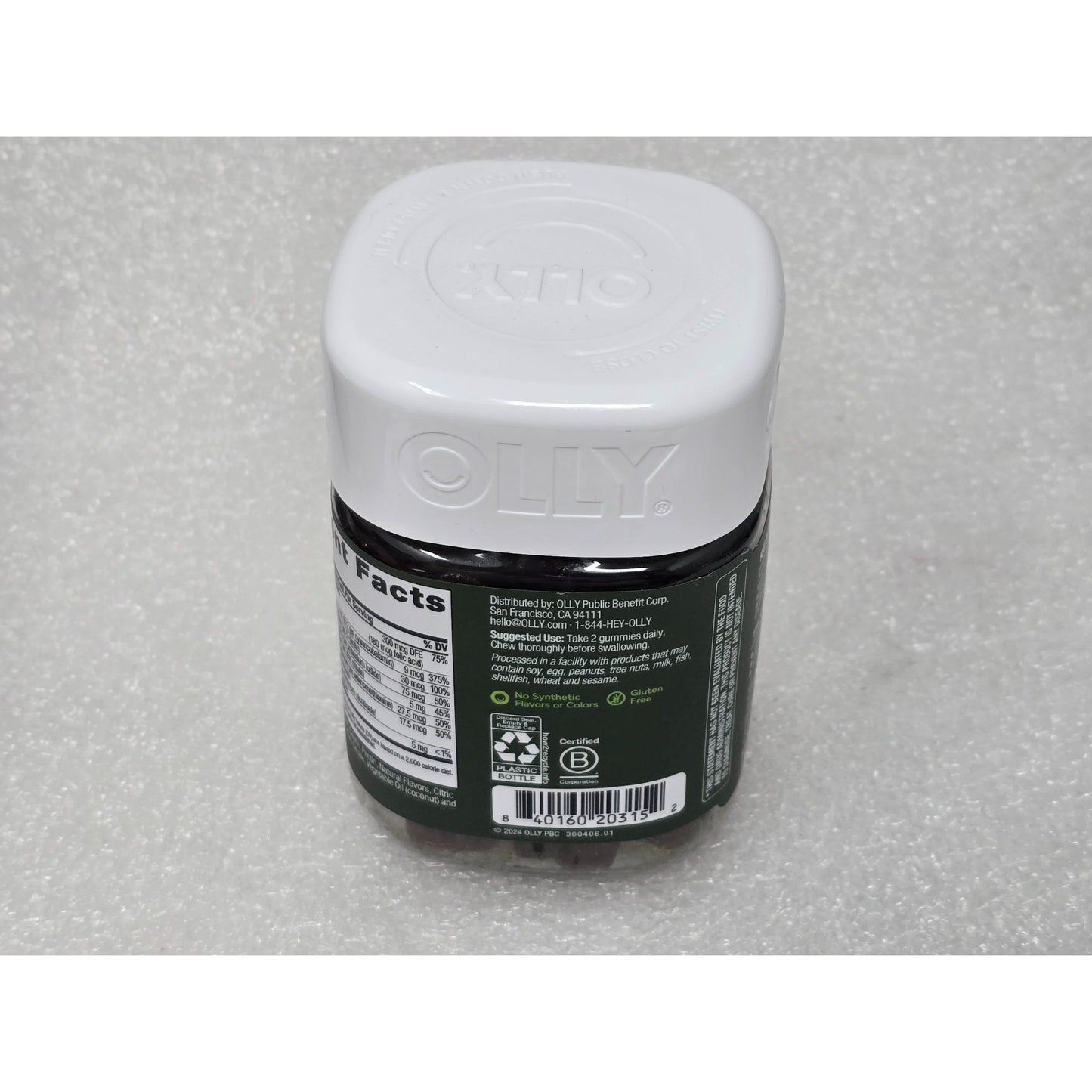 Olly Mens Multi Vitamin Gummies  A C D E Bs & Zinc 50 Festive Poached Pear