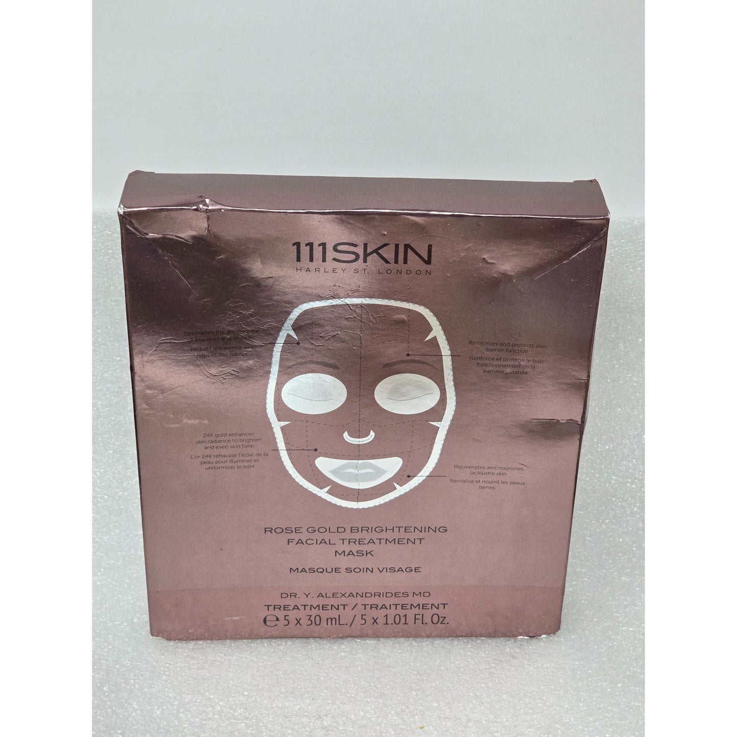 111Skin Rose Gold Brightening Facial Treatment Mask Set of 5 x 30ml