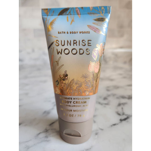Bath & Body Works Sunrise Woods Body Cream 2.5 Oz Hyaluronic Acid 24 Hr Moisture