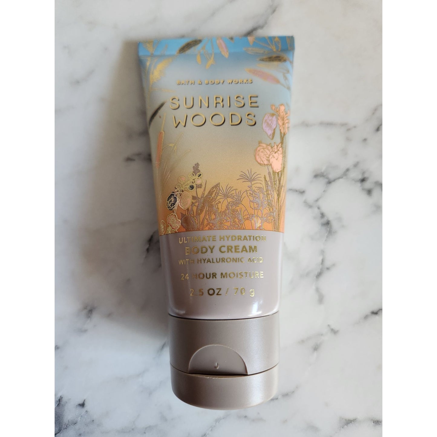 Bath & Body Works Sunrise Woods Body Cream 2.5 Oz Hyaluronic Acid 24 Hr Moisture