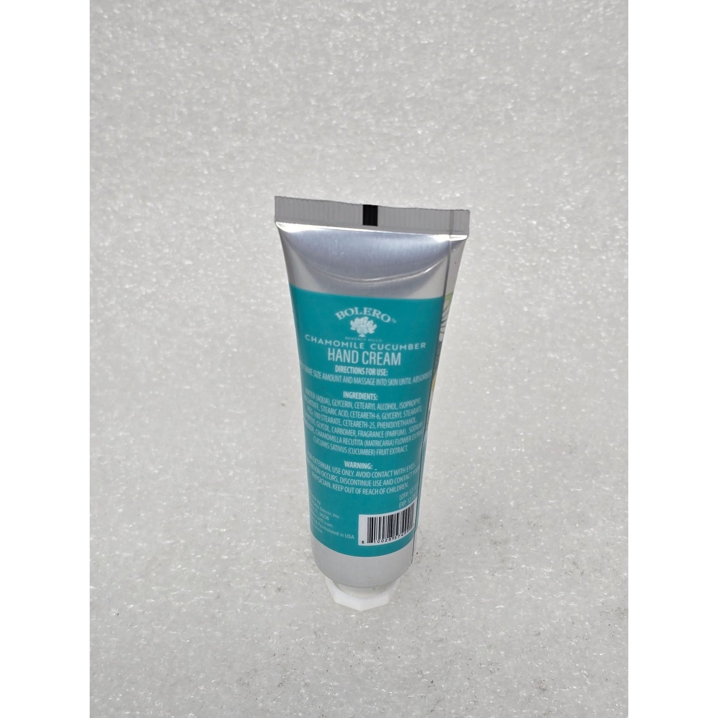 Bolero Chamomile & Cucumber Hand Cream 1 oz Hydrating & Nourishing Formula