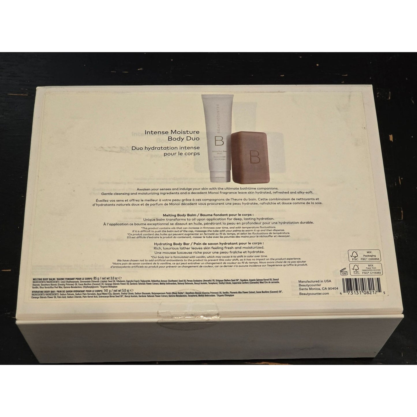 Beautycounter Monoi Melting Intense Moisture Body Duo Balm & Bar Gift Set