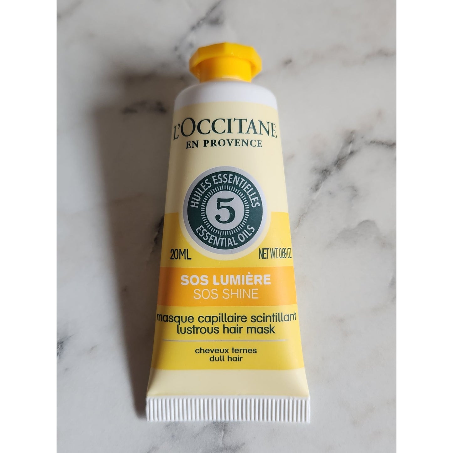 L"Occitane SOS Shine Lustrous Hair Mask With Essential Oils 20ml Travel Size