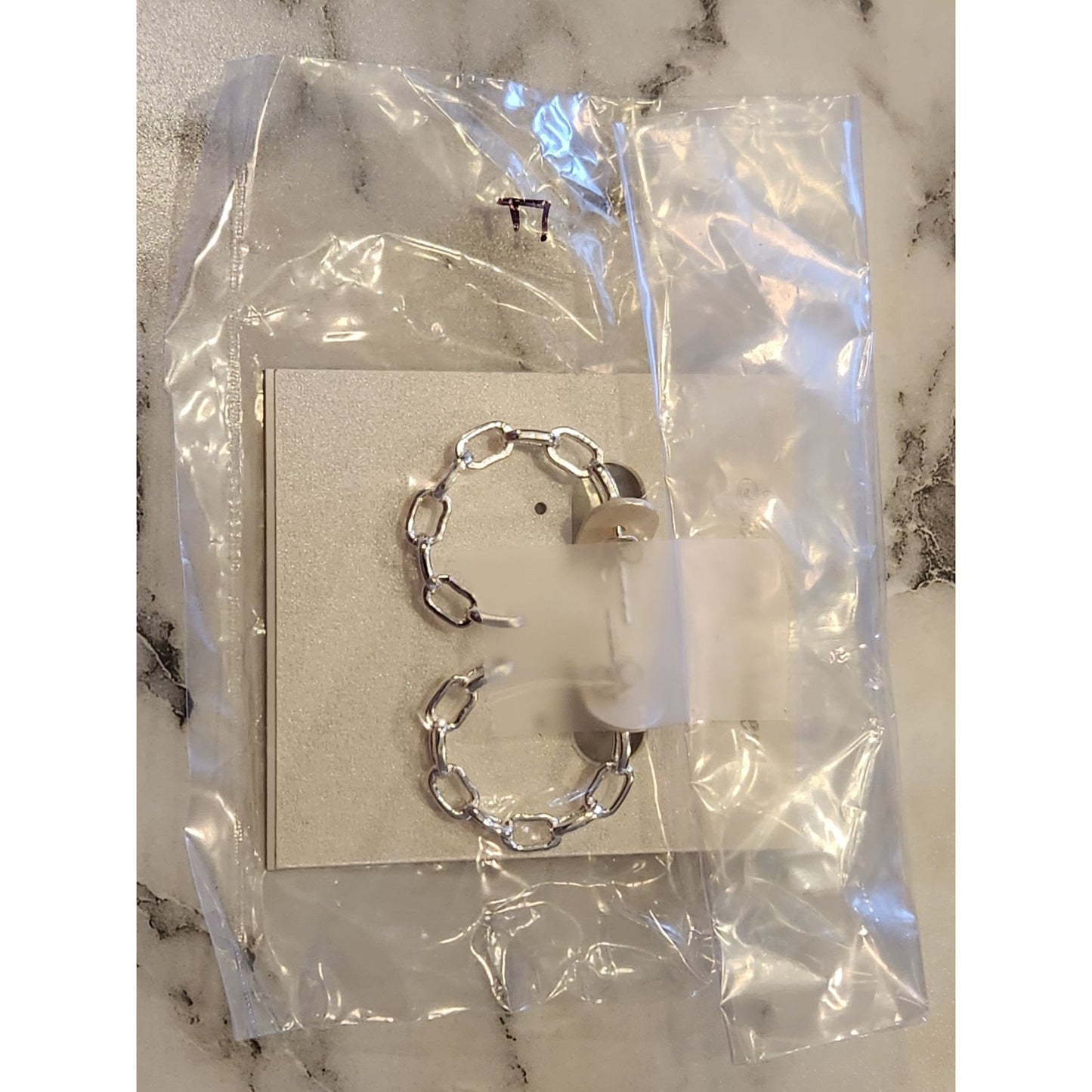 Sterling Silver Chain Link Hoop Earrings