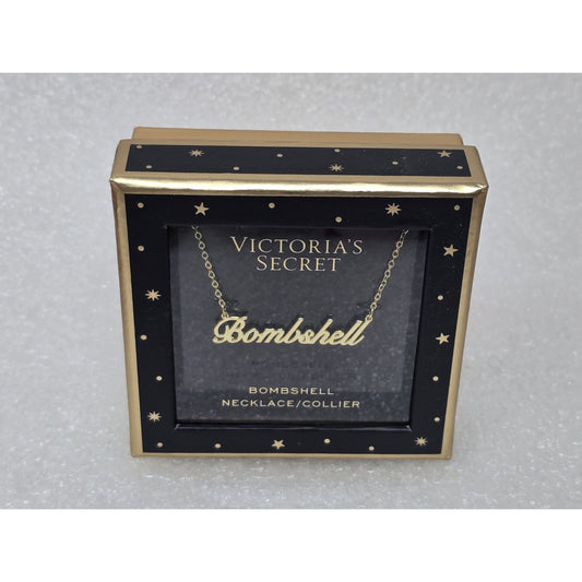 Victoria's Secret Bombshell Gold-Tone Necklace In Gift Box