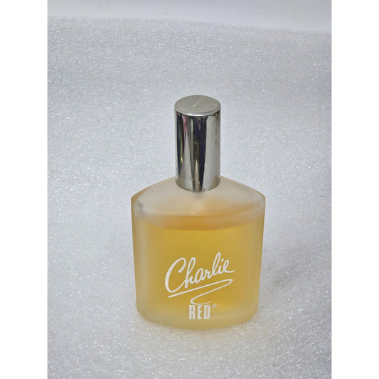 Vintage Revlon Charlie Red Eau De Toilette Spray 3.4 Oz Frosted Glass Bottle
