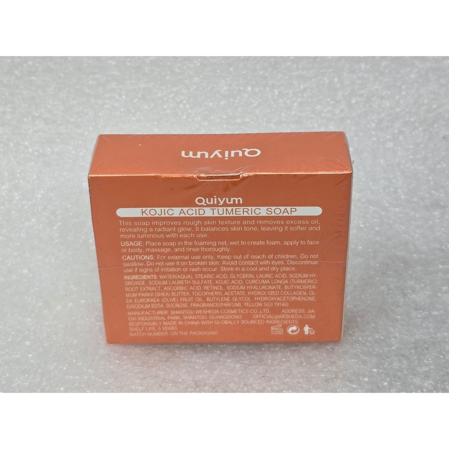 Quiyum Kojic Acid Turmeric Soap Vitamin C & Retinol For All Skin Types 4.23 oz