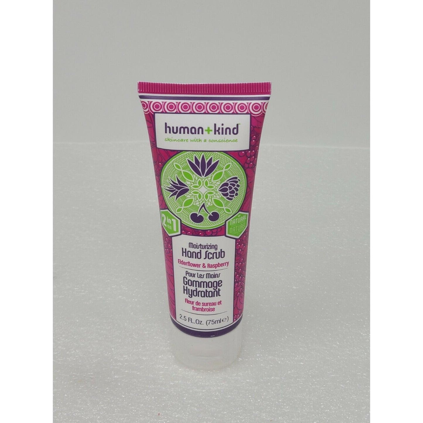 Human + Kind Moisturizing Hand Scrub Elderflower & Raspberry 2.5 oz