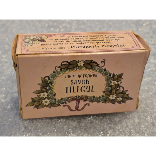Vintage Parfumerie Monpelas Linden Flower Soap 85g Made In France Savon Tilleul