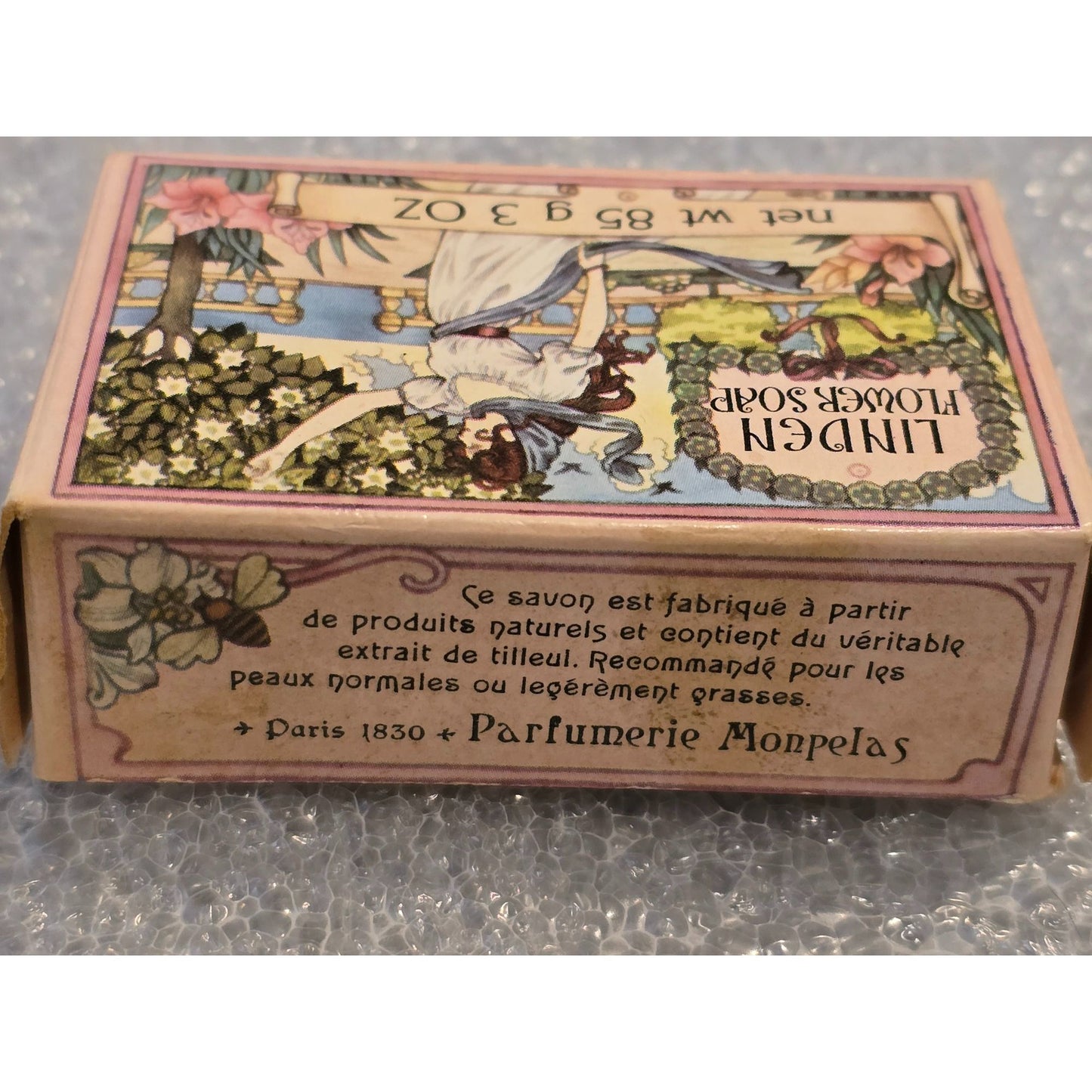 Vintage Parfumerie Monpelas Linden Flower Soap 85g Made In France Savon Tilleul