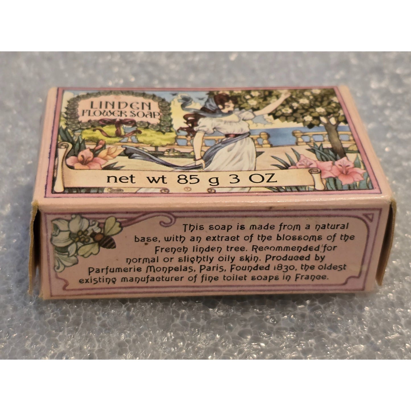 Vintage Parfumerie Monpelas Linden Flower Soap 85g Made In France Savon Tilleul