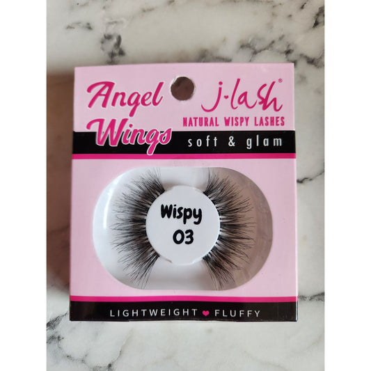 J.Lash Angel Wings Wispy 03 Natural Wispy Eyelashes Lightweight Fluffy Soft Glam