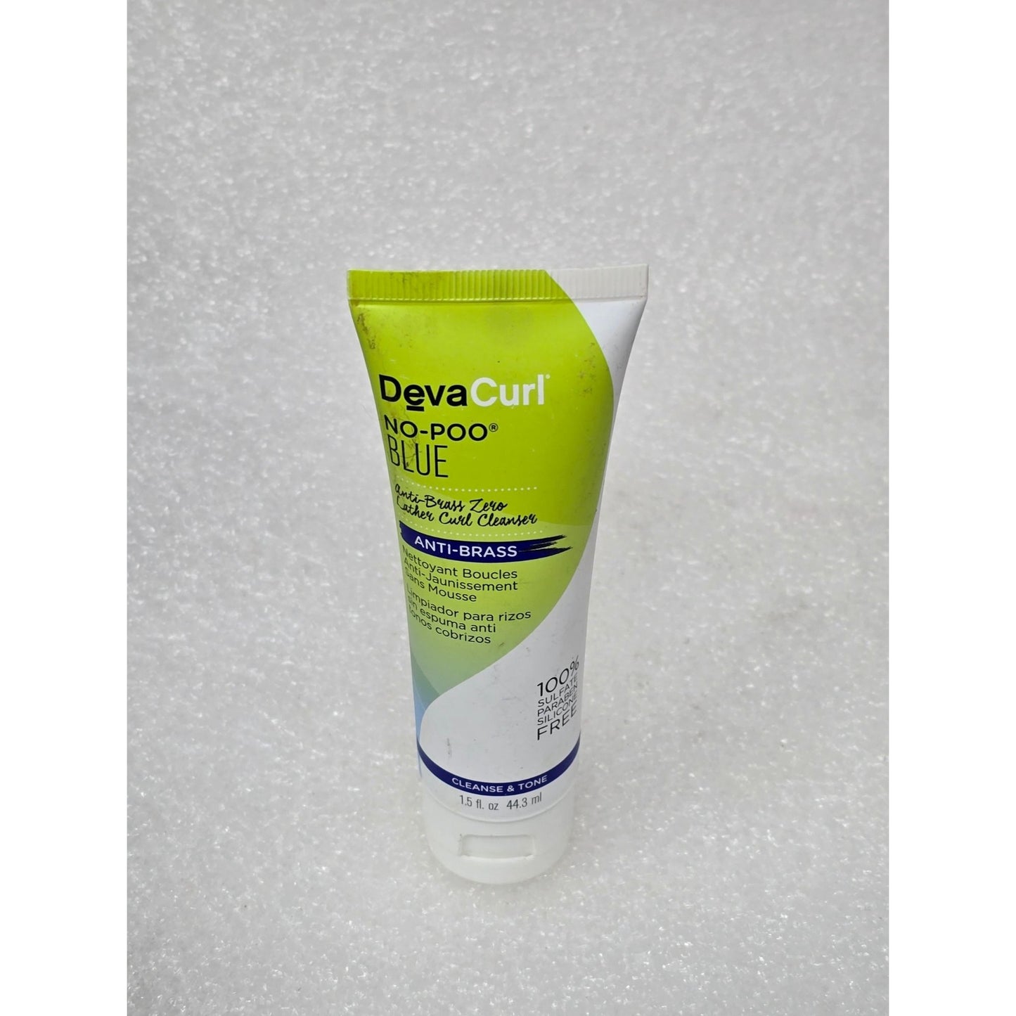 Deva Curl No-Poo Blue Anti-Brass Cleanser 1.5 Oz For Curly Hair Cleanse & Tone