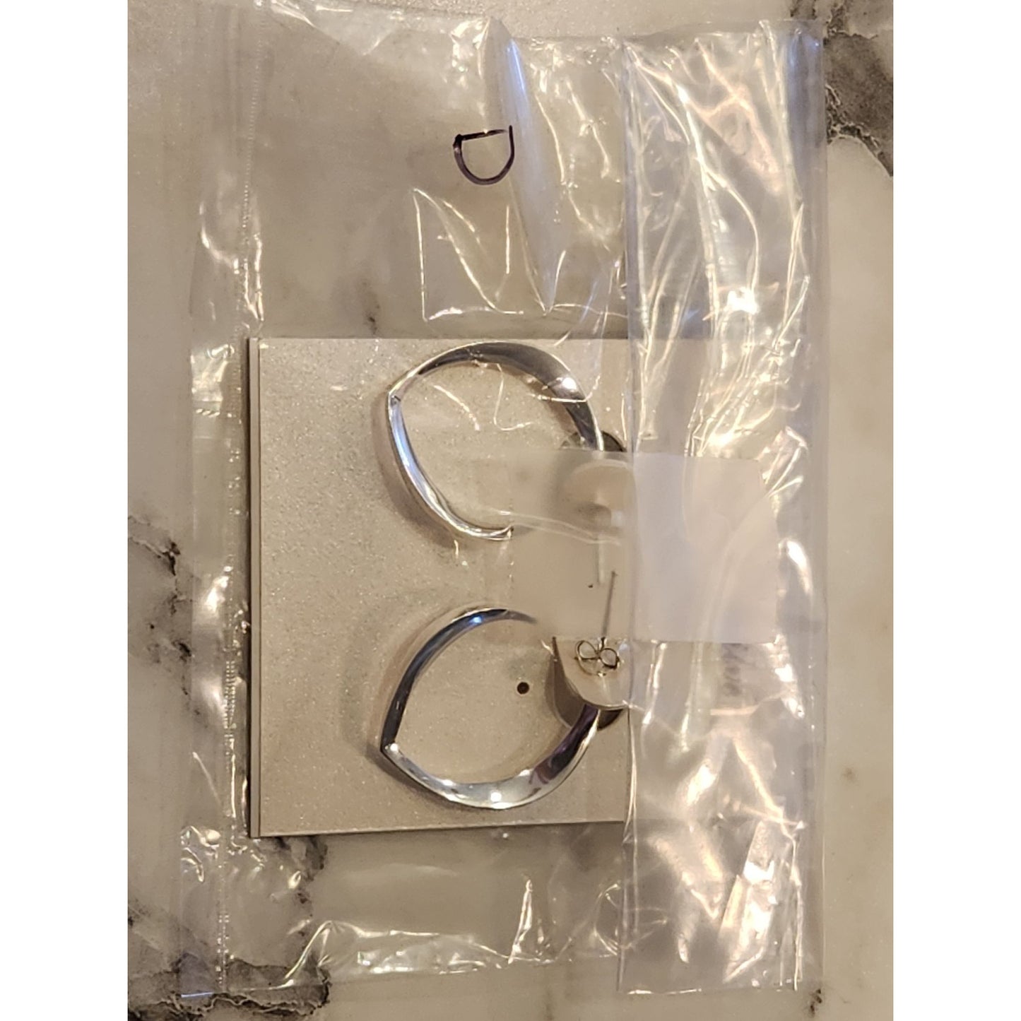 Sterling Silver Teardrop Hoop Earrings