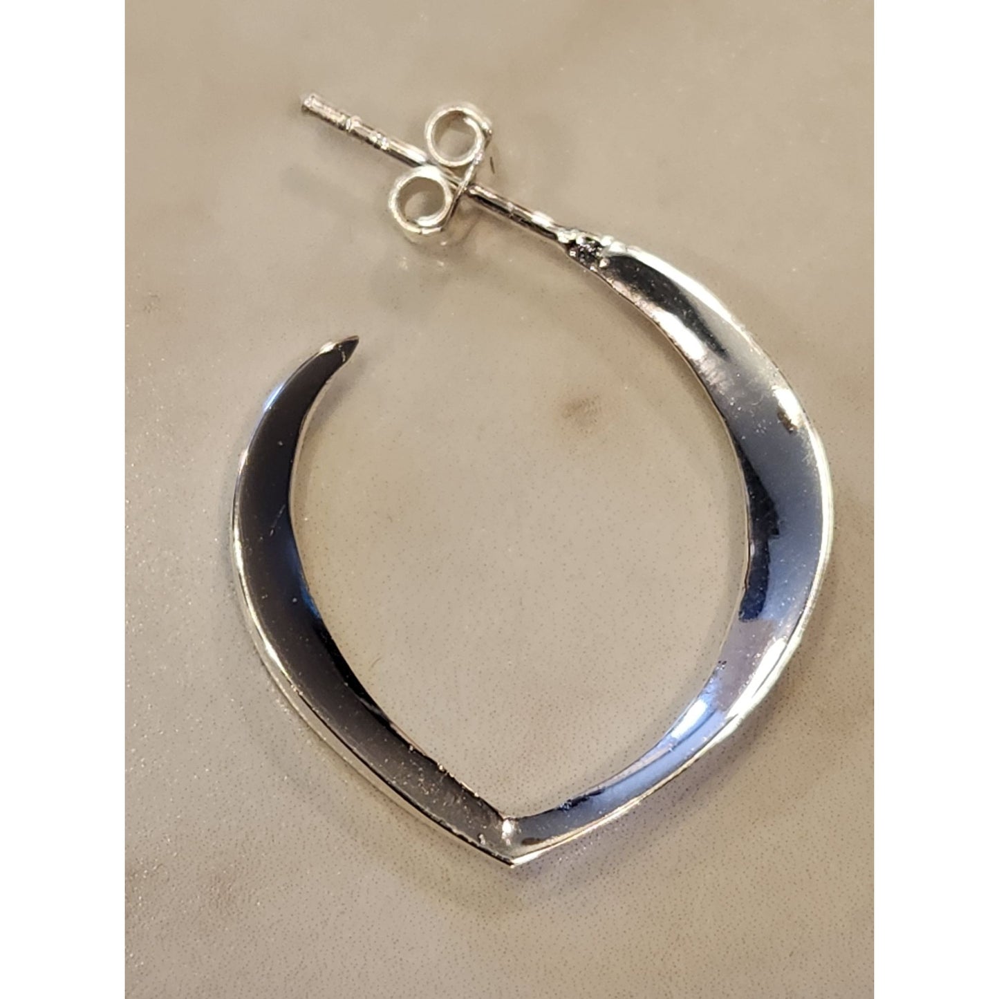 Sterling Silver Teardrop Hoop Earrings