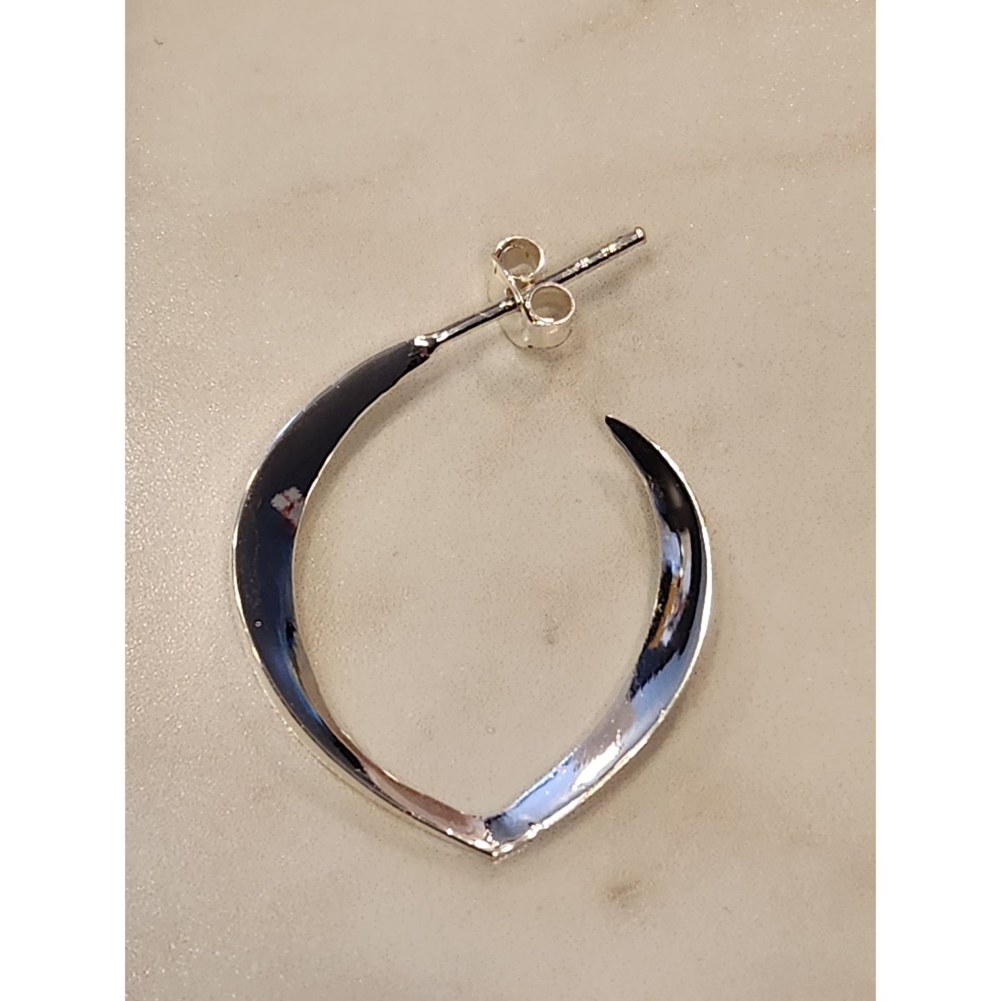 Sterling Silver Teardrop Hoop Earrings