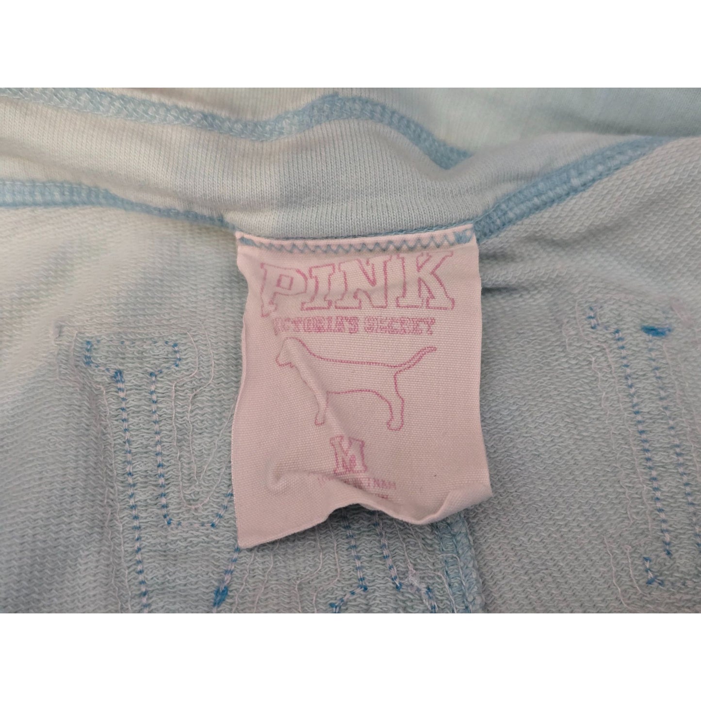 Vintage Victoria's Secret PINK Sweat Shorts Micro Booty 86 Y2K Light Blue Medium