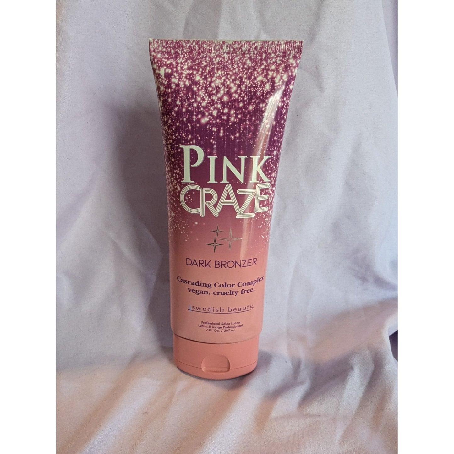 Pink Craze Dark Bronzer Vegan Cruelty-Free Tanning Lotion By Swedish Beauty 7 fl oz