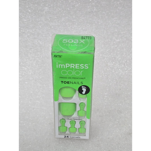 Impress Color Press-On Pedicure Toenails 503X Feelings 24 Count No Glue Needed